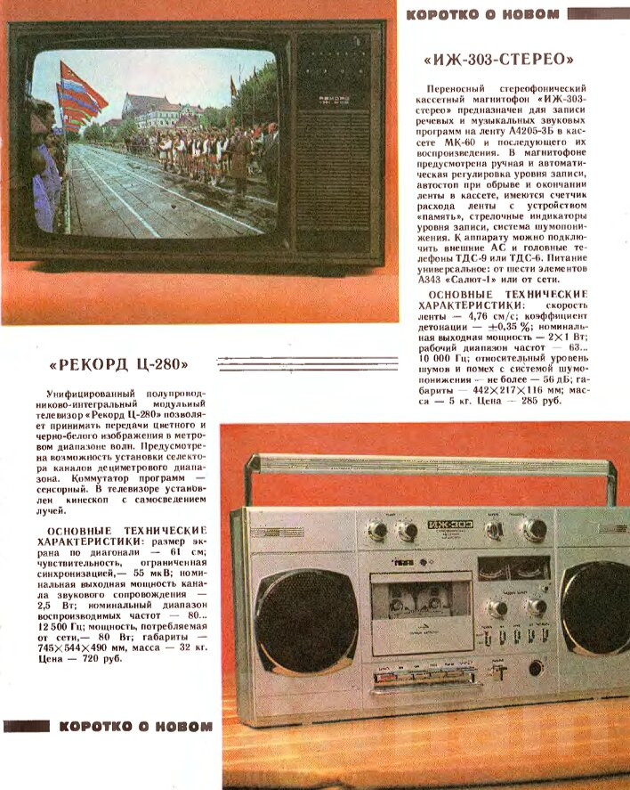 Рекламна кассетного магнитофона ИЖ303стерео в Радио № 2 за 1987 год Image