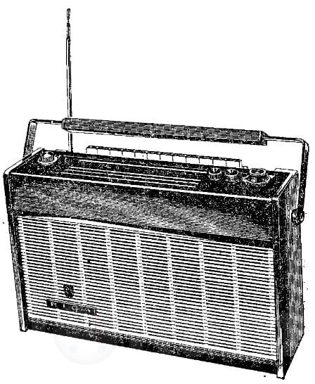 Черно-белая иллюстрация радиоприемника Рига-103 Image